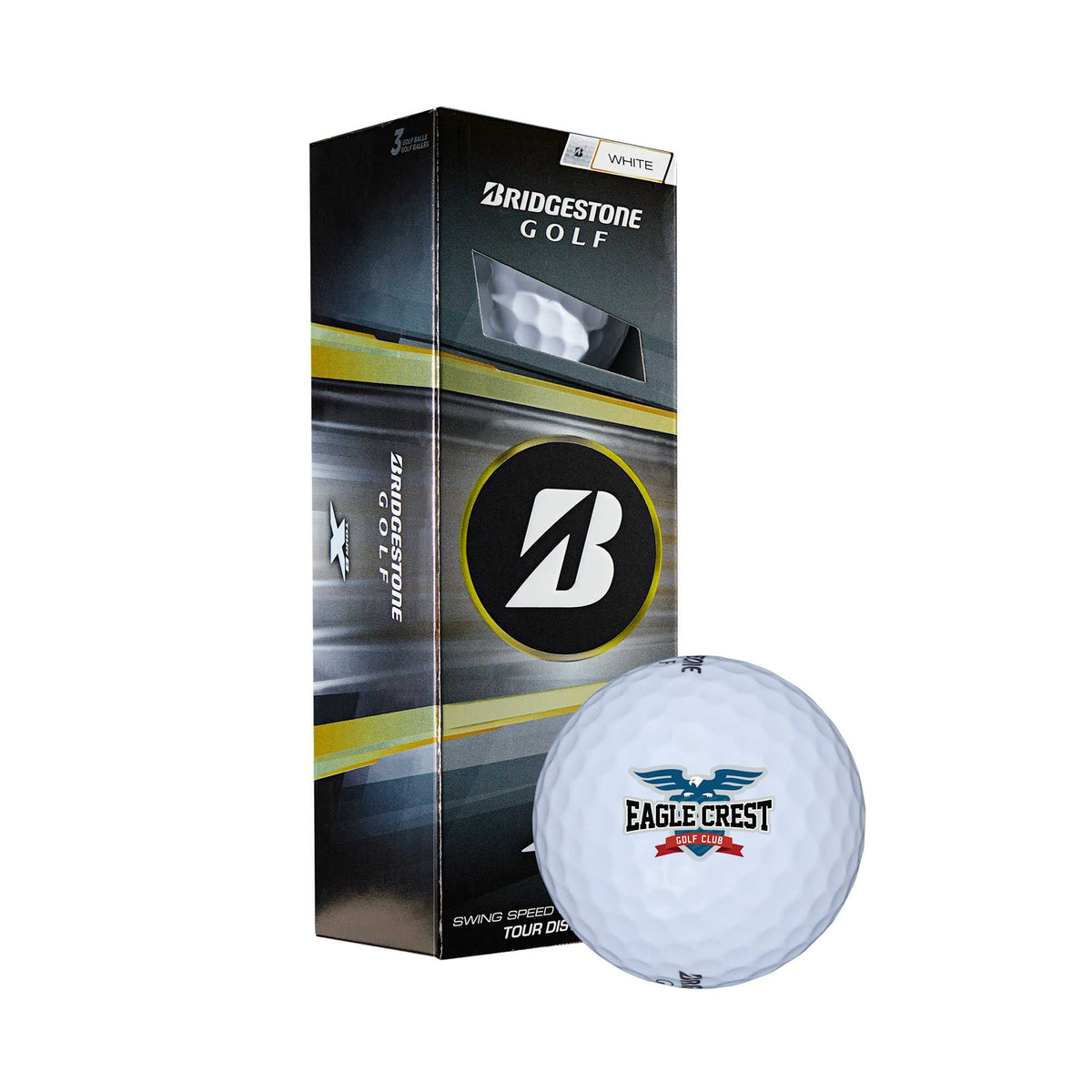 Bridgestone Tour B X Golf Balls for Fast Swing Speeds, 3 Pack Full Color - White - Default