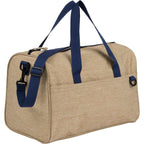 Brighton Duffel Bag with Navy Webbing in Recycled Polyester Full Color - Tan - Right Angle