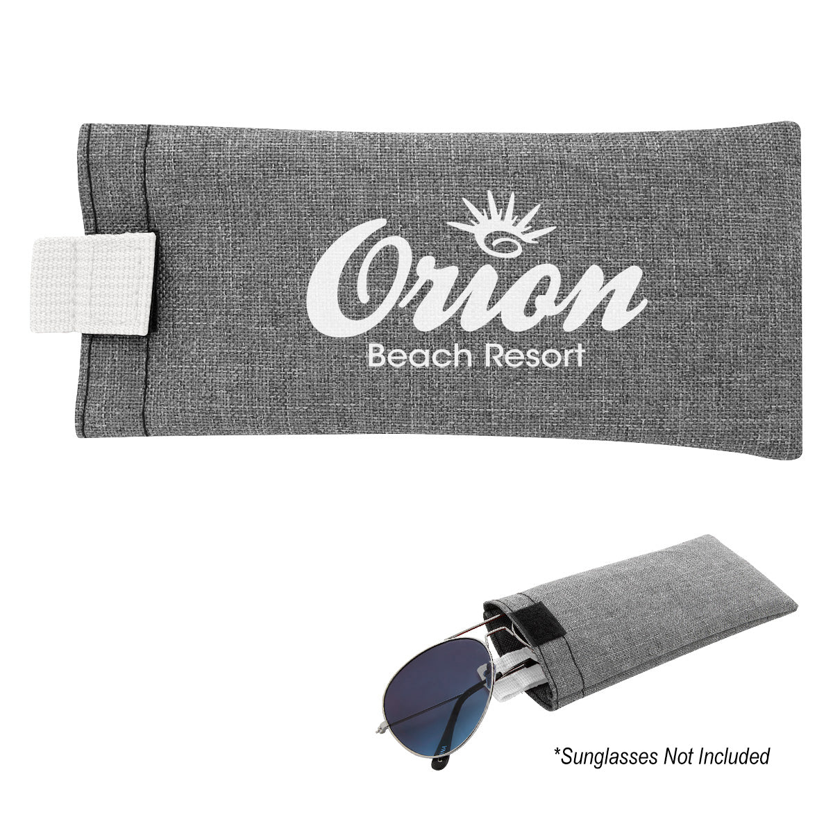 Brighton Pouch for Eyeglasses, Heathered - Gray With White - Silk Screen