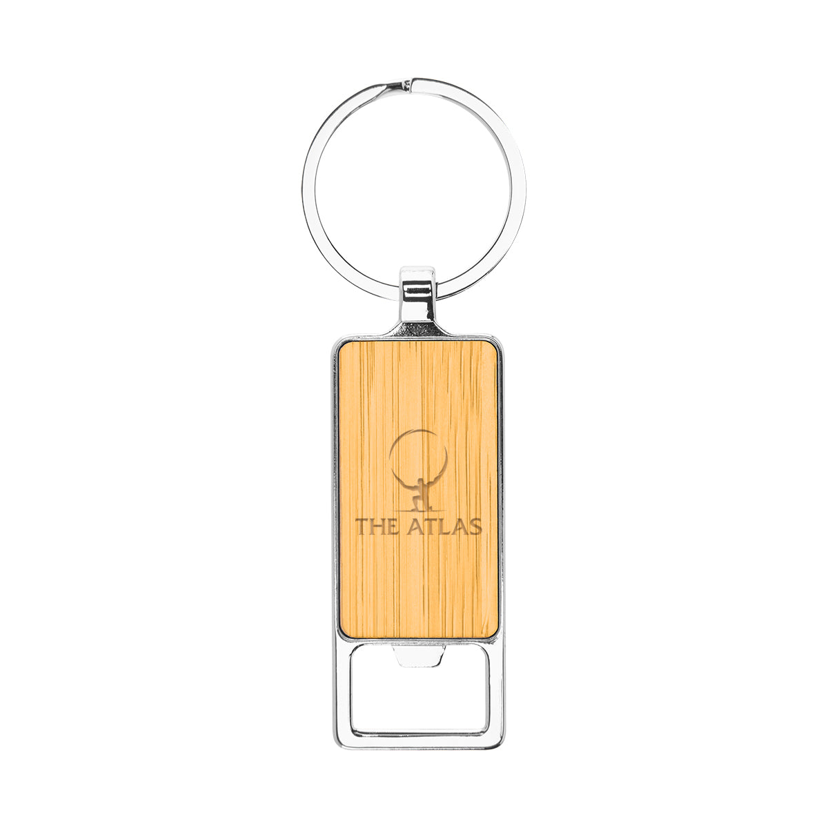 Bristol Key Tag and Bottle Opener in Bamboo - Laser Engraving
