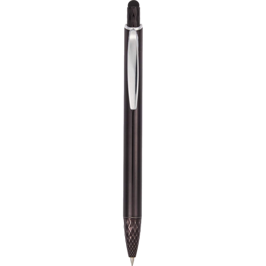 Brite Gel Stylus Pen in Recycled Aluminum Laser Engraving - Black - Clip