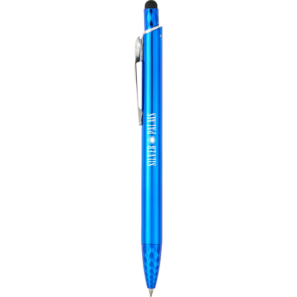 Brite Gel Stylus Pen in Recycled Aluminum Laser Engraving - Blue - Front