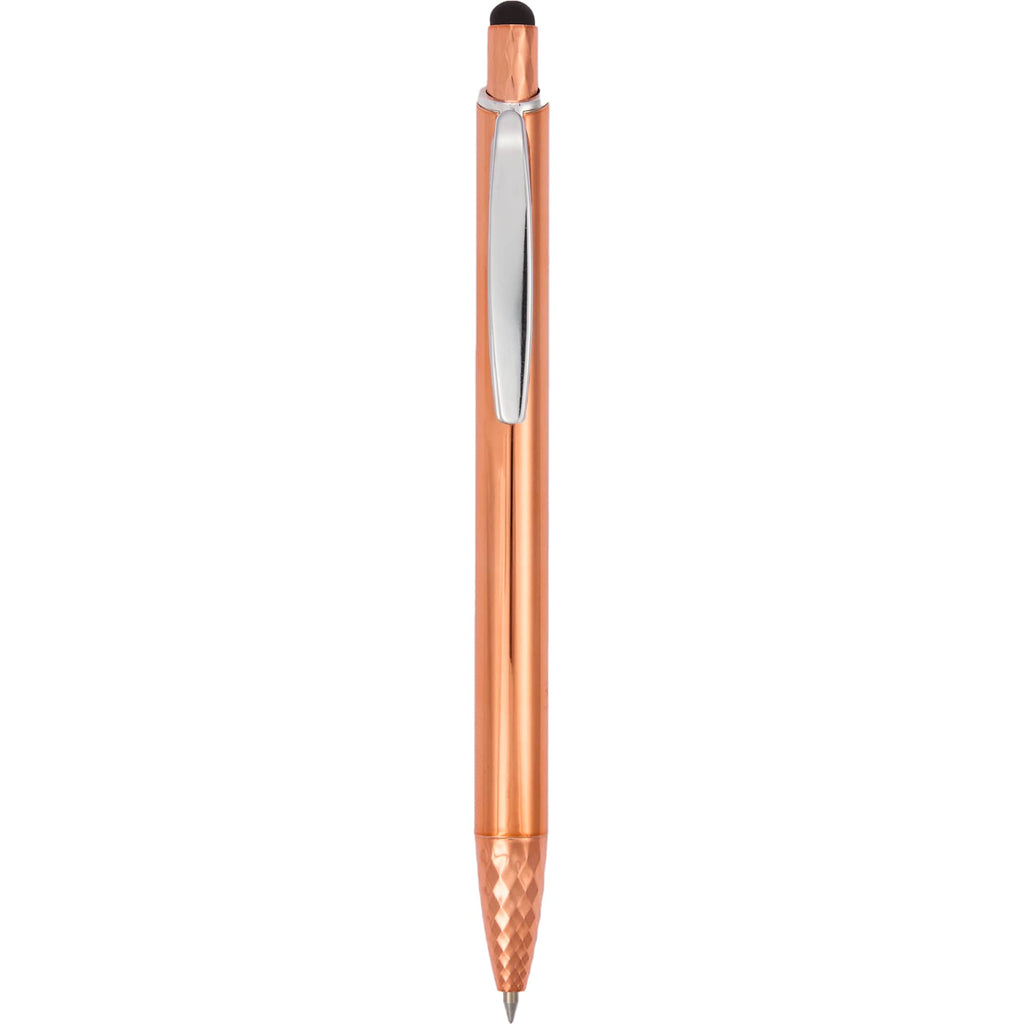 Brite Gel Stylus Pen in Recycled Aluminum Laser Engraving - Orange - Clip
