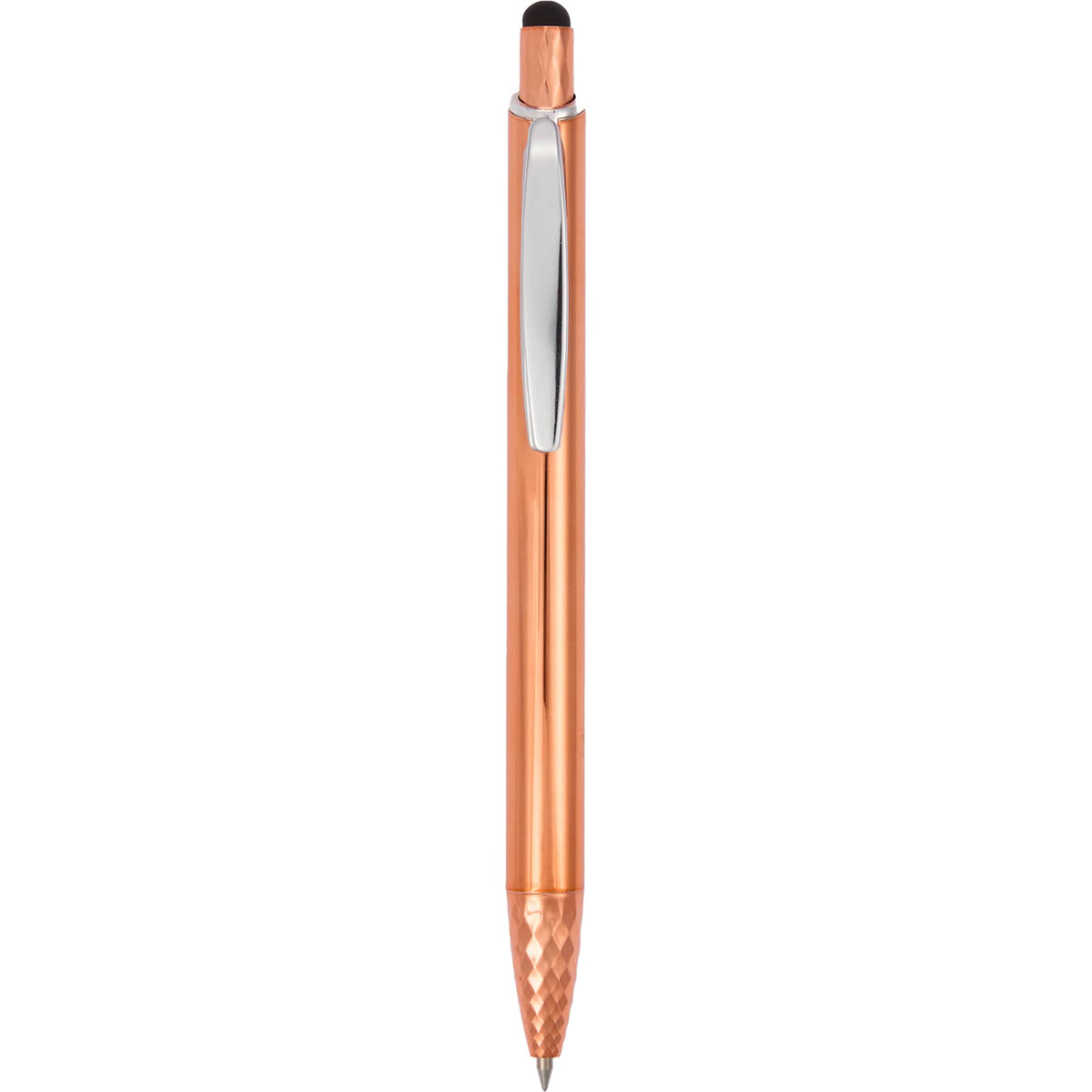 Brite Gel Stylus Pen in Recycled Aluminum Laser Engraving - Orange - Clip