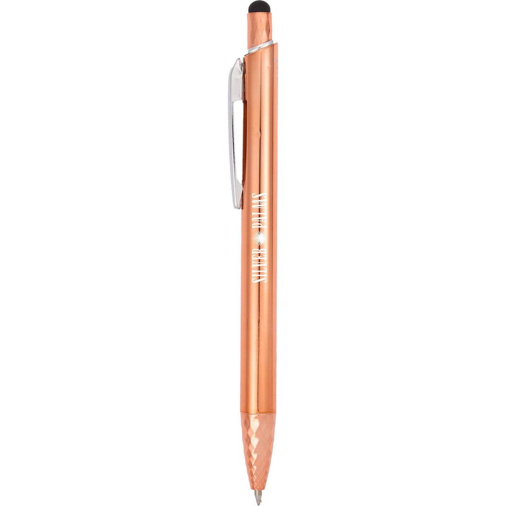 Brite Gel Stylus Pen in Recycled Aluminum Laser Engraving - Orange - Front