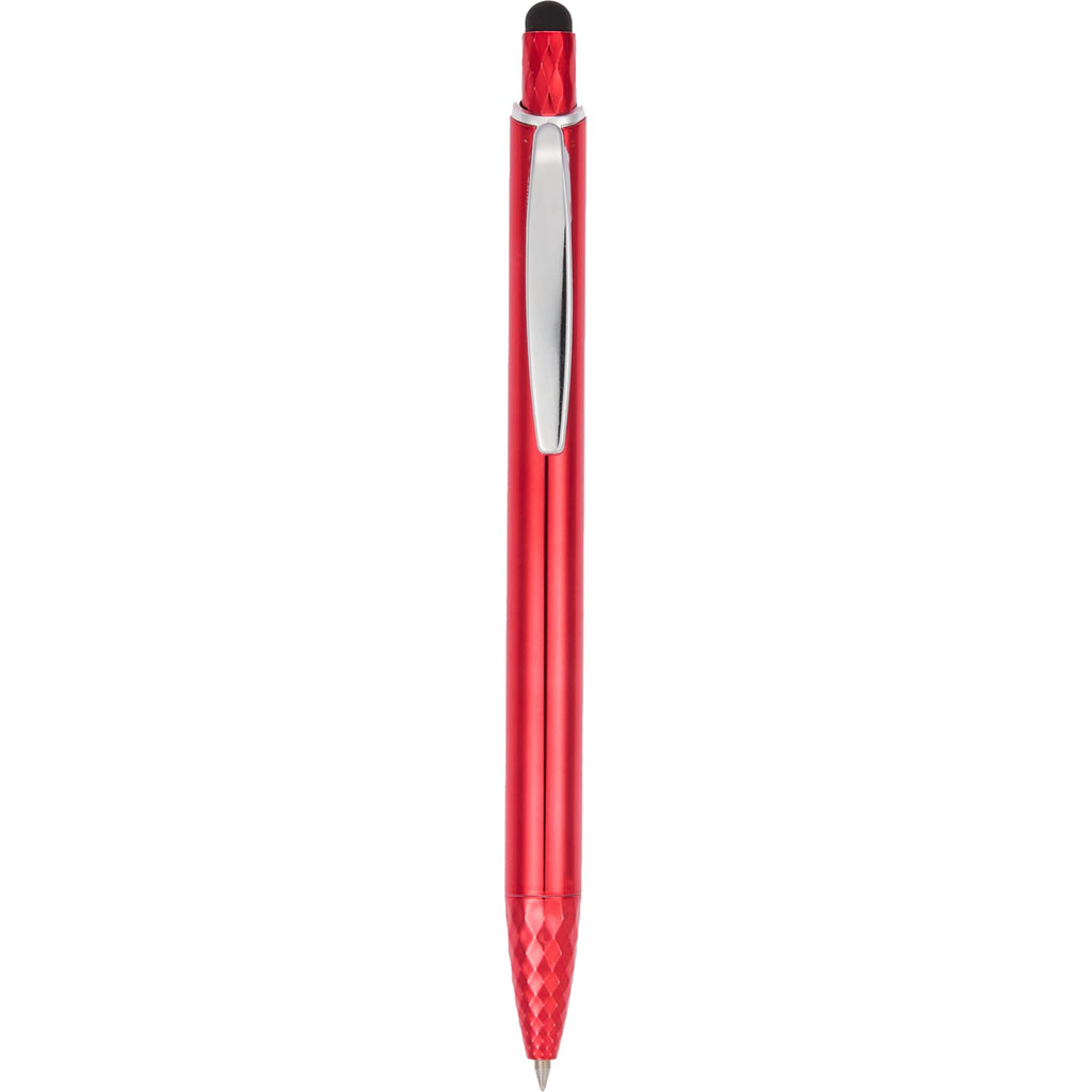 Brite Gel Stylus Pen in Recycled Aluminum Laser Engraving - Red - Clip