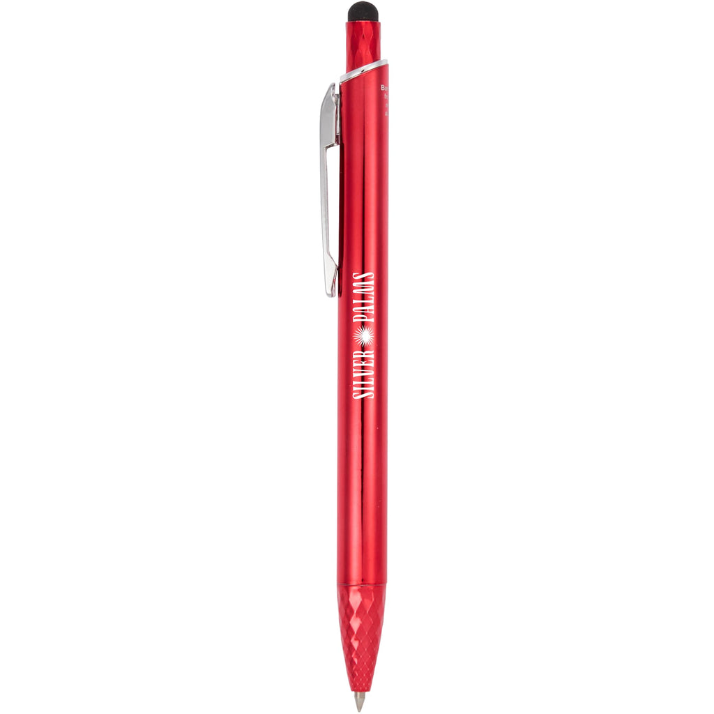 Brite Gel Stylus Pen in Recycled Aluminum Laser Engraving - Red - Front