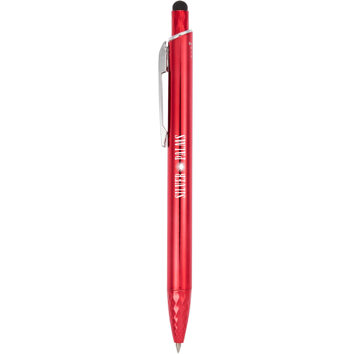Brite Gel Stylus Pen in Recycled Aluminum Laser Engraving - Red - Front