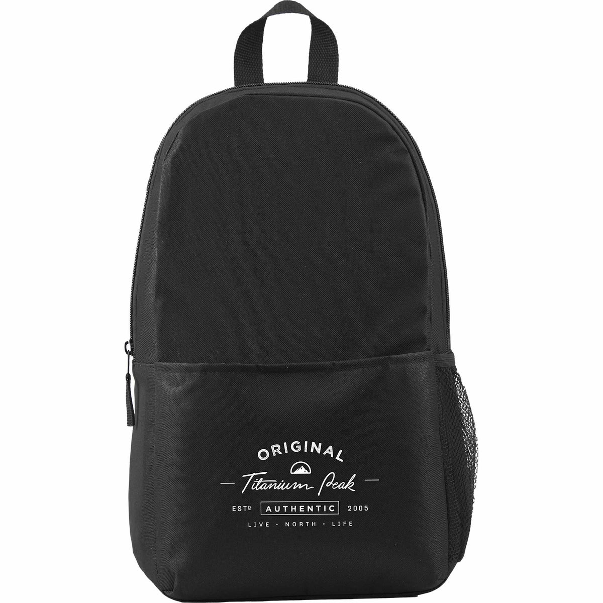 Brix Everyday Backpack in Recycled Polyester Embroidery - Black - Front
