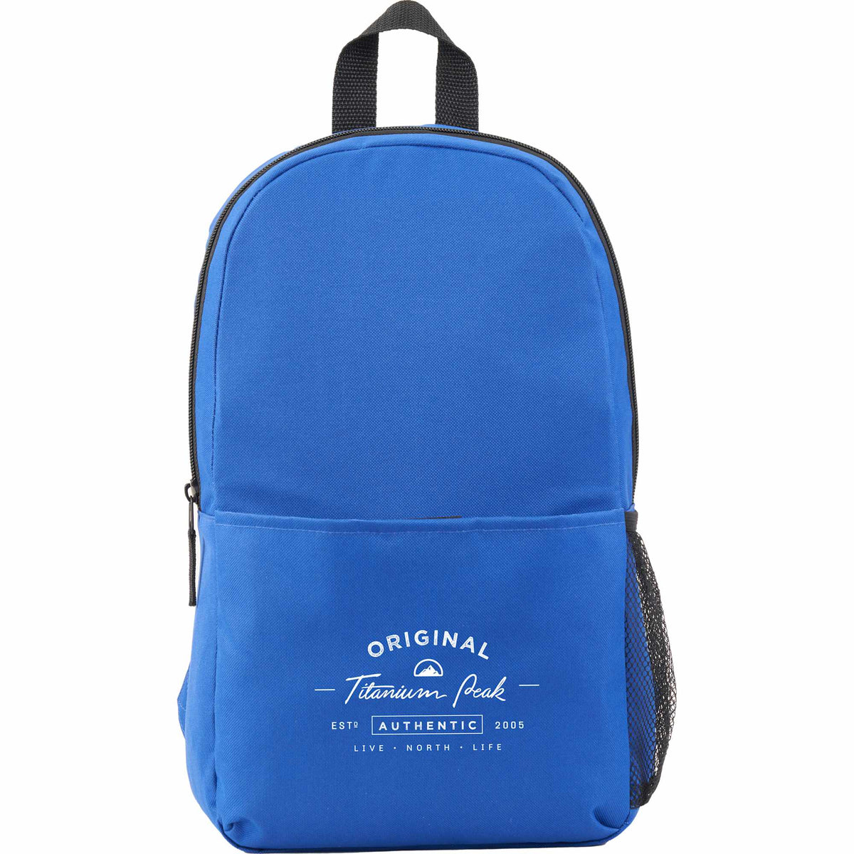 Brix Everyday Backpack in Recycled Polyester Embroidery - Royal - Front