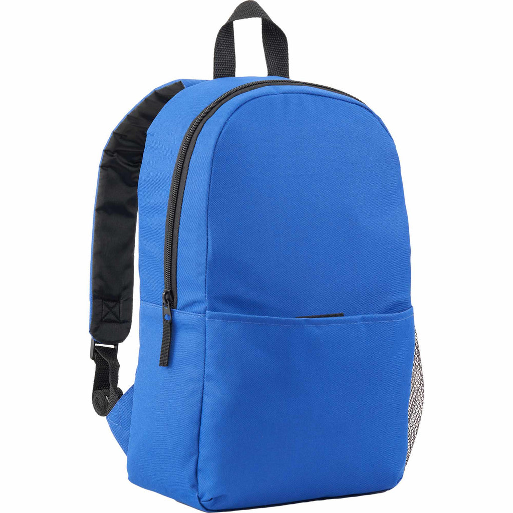 Brix Everyday Backpack in Recycled Polyester Embroidery - Royal - Right Angle