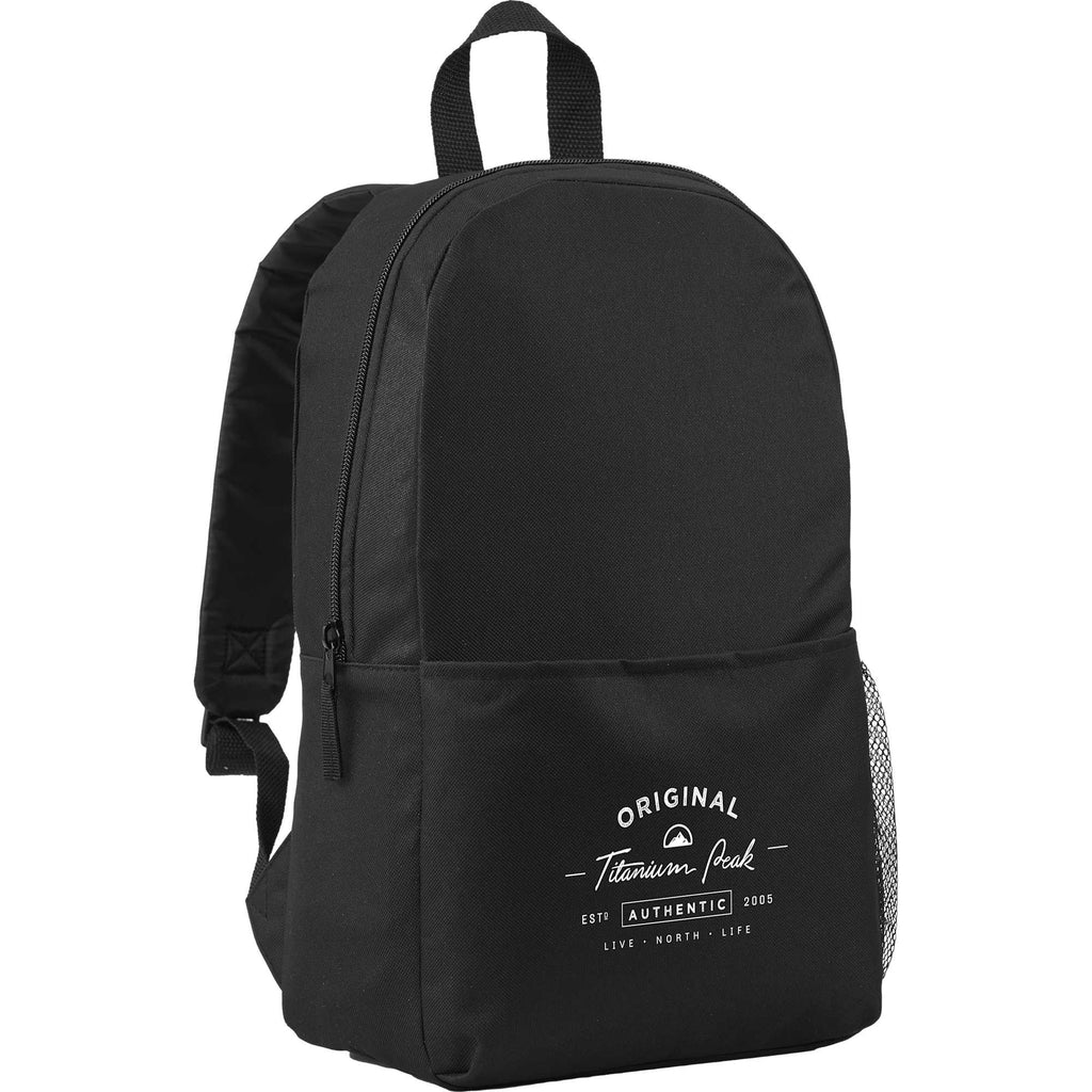 Brix Everyday Backpack in Recycled Polyester Full Color - Black - Right Angle