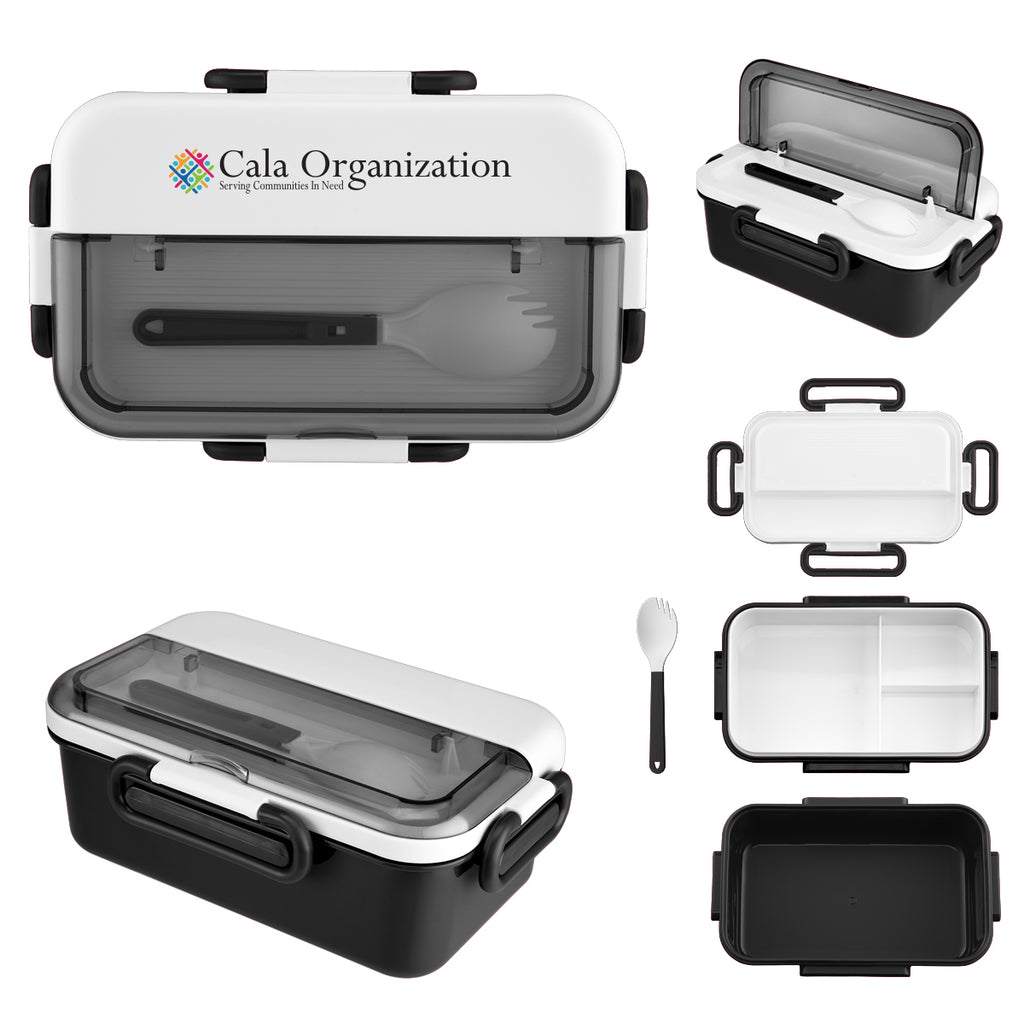 Broadview Bento Box and Spork - Black - Full Color