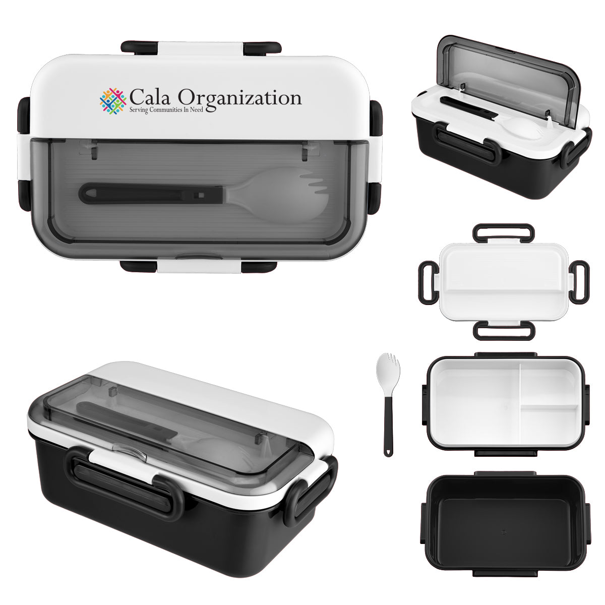 Broadview Bento Box and Spork - Black - Full Color