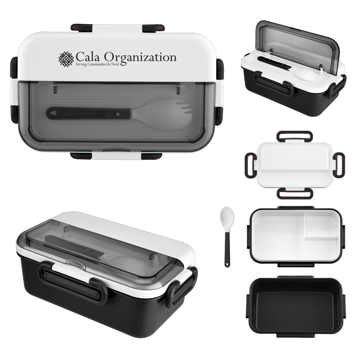 Broadview Bento Box and Spork - Black - Silk Screen