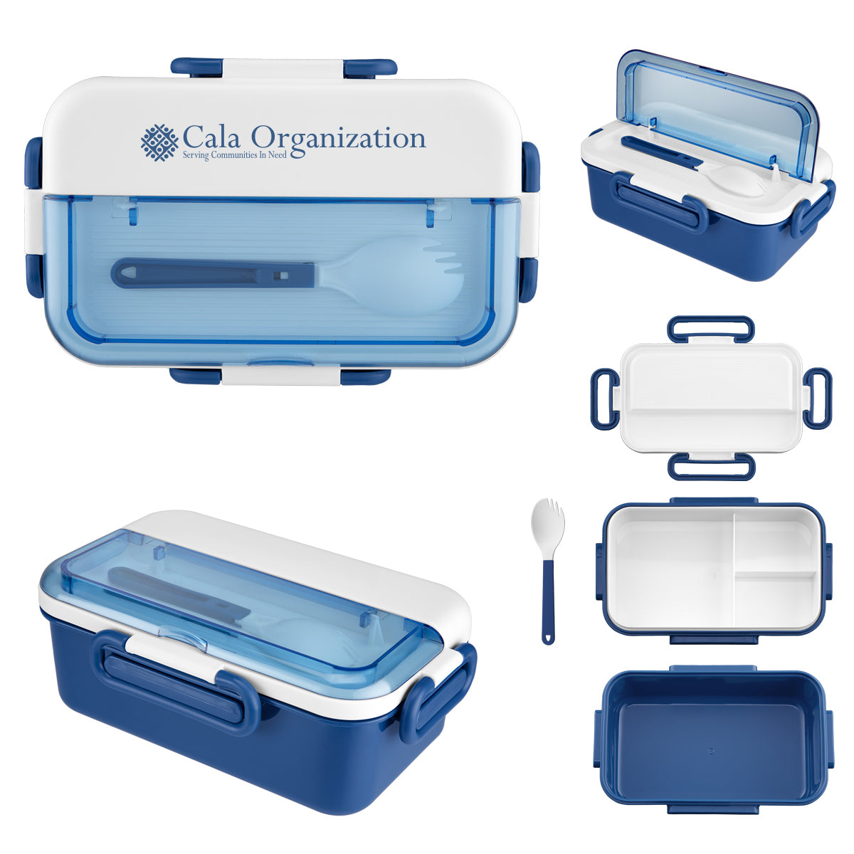 Broadview Bento Box and Spork - Blue - Silk Screen