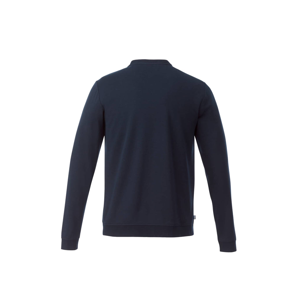 Bromley Knit V-Neck Sweater for Men Embroidery - Navy Heather - Back Flat