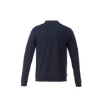 Bromley Knit V-Neck Sweater for Men Embroidery - Navy Heather - Back Flat