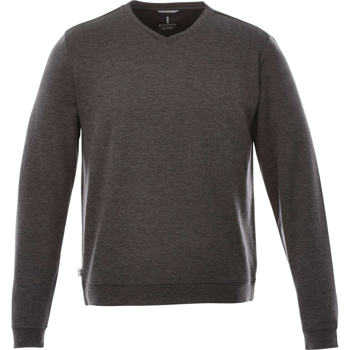 Bromley Knit V-Neck Sweater for Men Transfer - Heather Dark Charcoal - Front Flat
