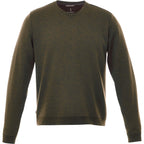 Bromley Knit V-Neck Sweater for Men Transfer - Loden Heather - Front Flat