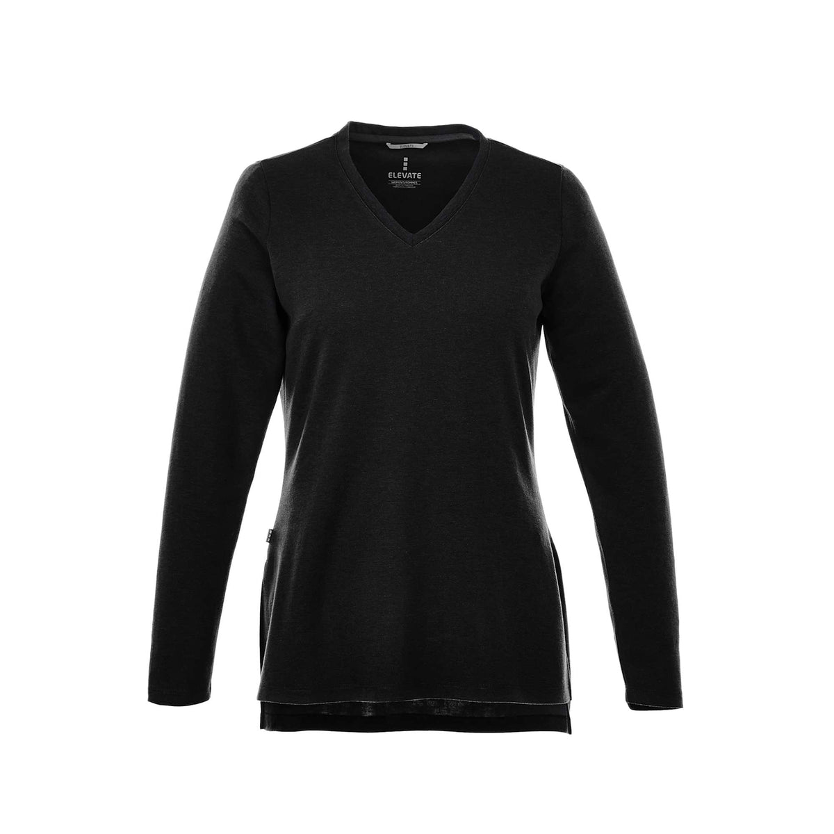 Bromley Knit V-Neck Sweater for Women Transfer - Black - Front Flat