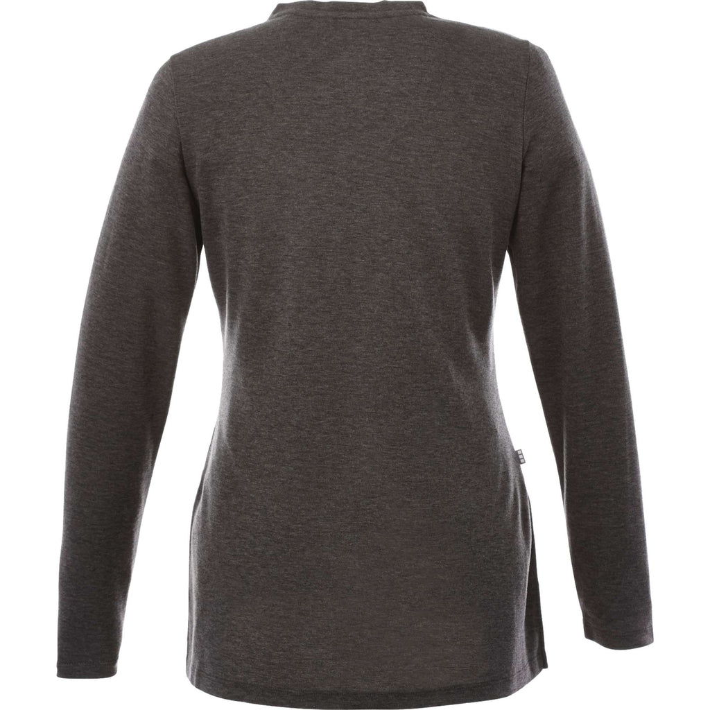Bromley Knit V-Neck Sweater for Women Transfer - Heather Dark Charcoal - Back Flat