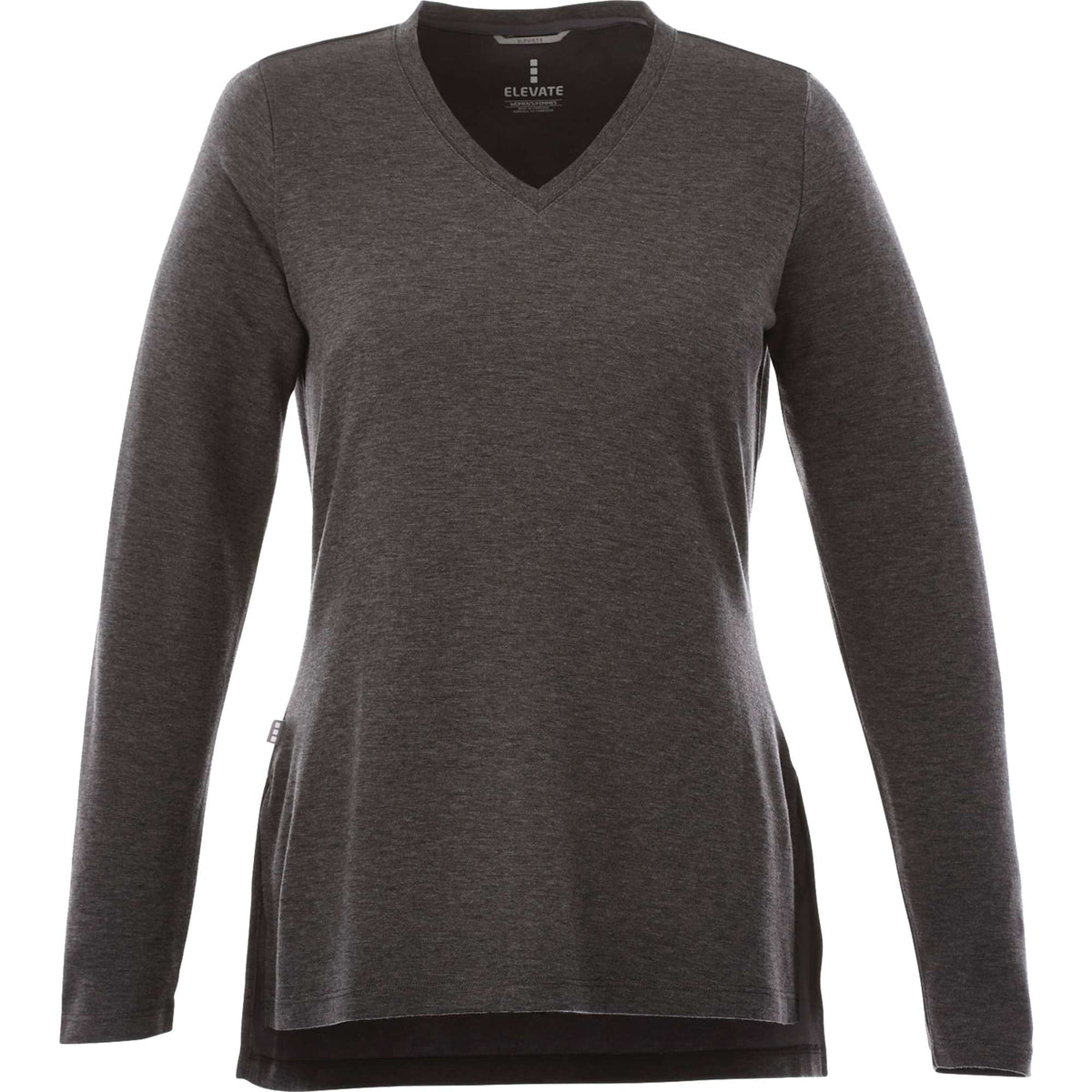 Bromley Knit V-Neck Sweater for Women Transfer - Heather Dark Charcoal - Front Flat