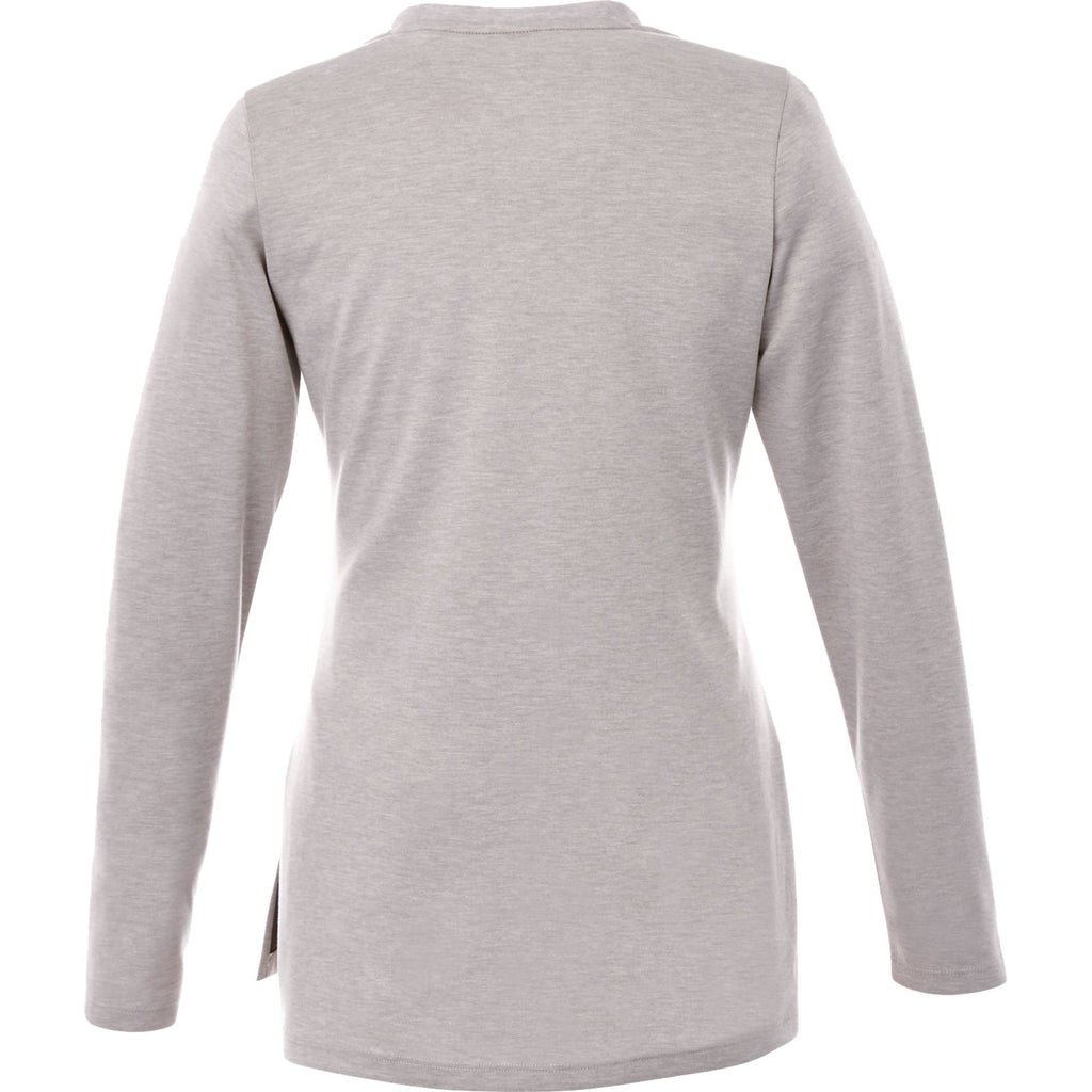 Bromley Knit V-Neck Sweater for Women Transfer - Heather Grey - Back Flat