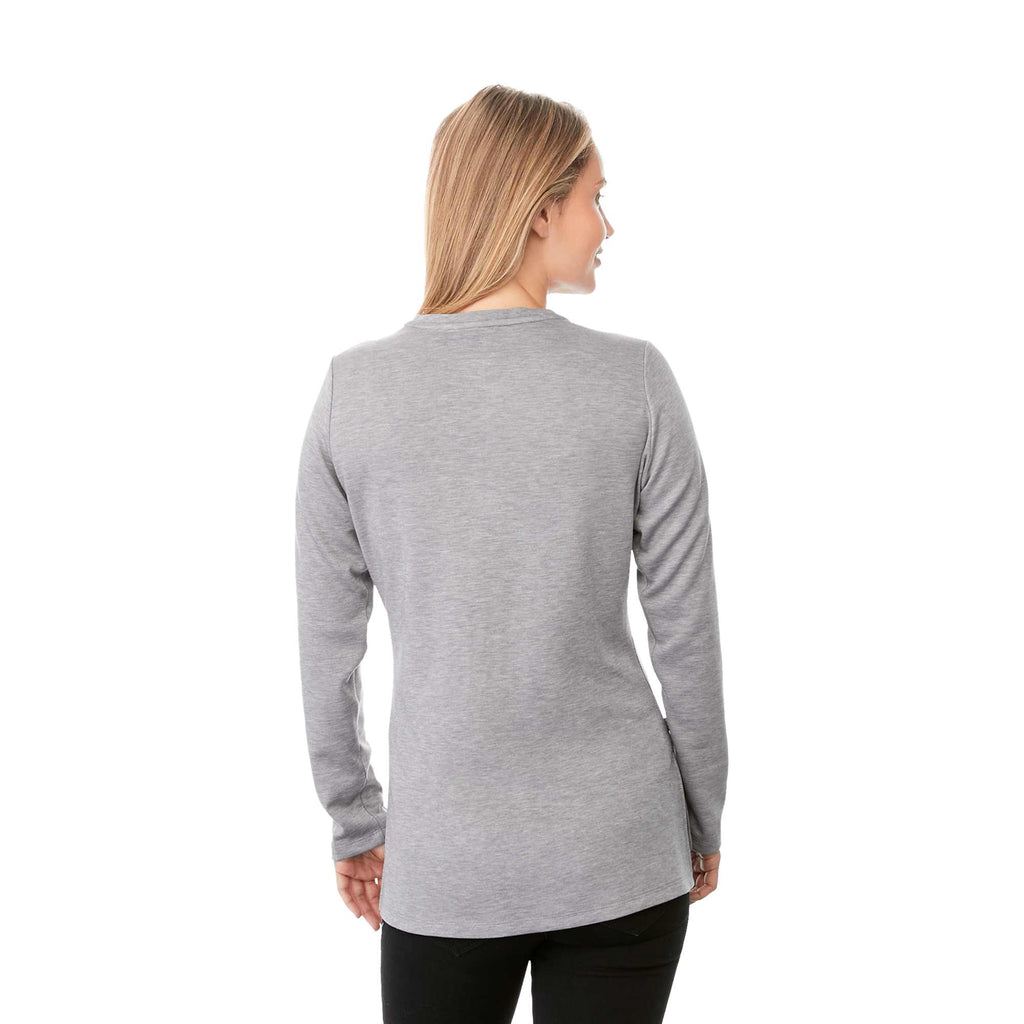 Bromley Knit V-Neck Sweater for Women Transfer - Heather Grey - Back On Model