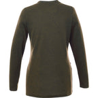 Bromley Knit V-Neck Sweater for Women Transfer - Loden Heather - Back Flat