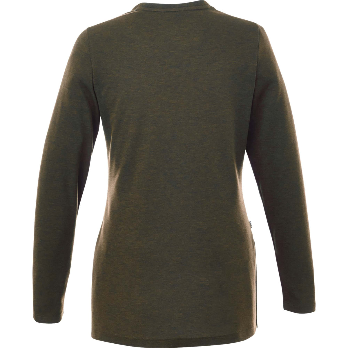 Bromley Knit V-Neck Sweater for Women Transfer - Loden Heather - Back Flat