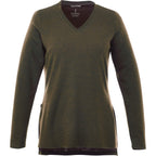 Bromley Knit V-Neck Sweater for Women Transfer - Loden Heather - Front Flat