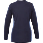 Bromley Knit V-Neck Sweater for Women Transfer - Metro Blue Heather - Back Flat