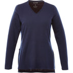 Bromley Knit V-Neck Sweater for Women Transfer - Metro Blue Heather - Front Flat