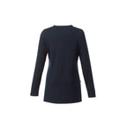 Bromley Knit V-Neck Sweater for Women Transfer - Navy Heather - Back Flat