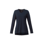 Bromley Knit V-Neck Sweater for Women Transfer - Navy Heather - Front Flat