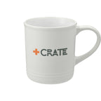 Bronx Ceramic Mug with Ring Detail, 12 oz - White - Front
