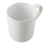 Bronx Ceramic Mug with Ring Detail, 12 oz - White - Right Angle