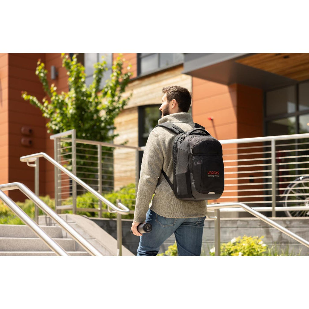 Brooklyn Lay Flat Backpack for a 16 Inch Laptop Embroidery - Black - View 6