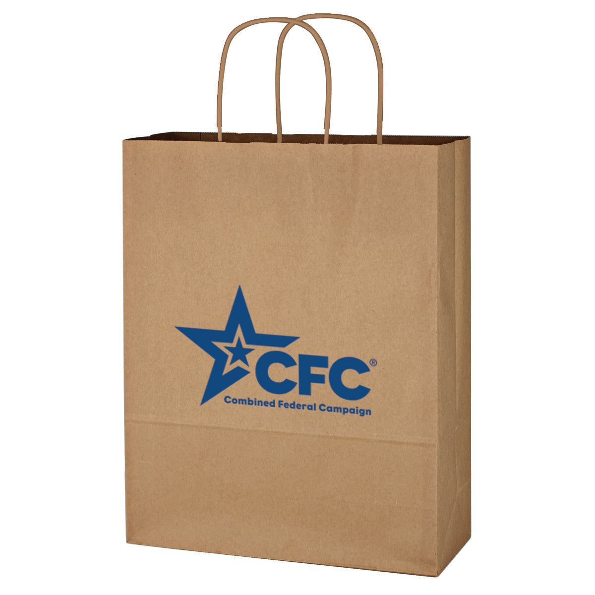 Brown Kraft Paper Shopping Bag, 10 x 13 Inches - Natural Brown - Flexography
