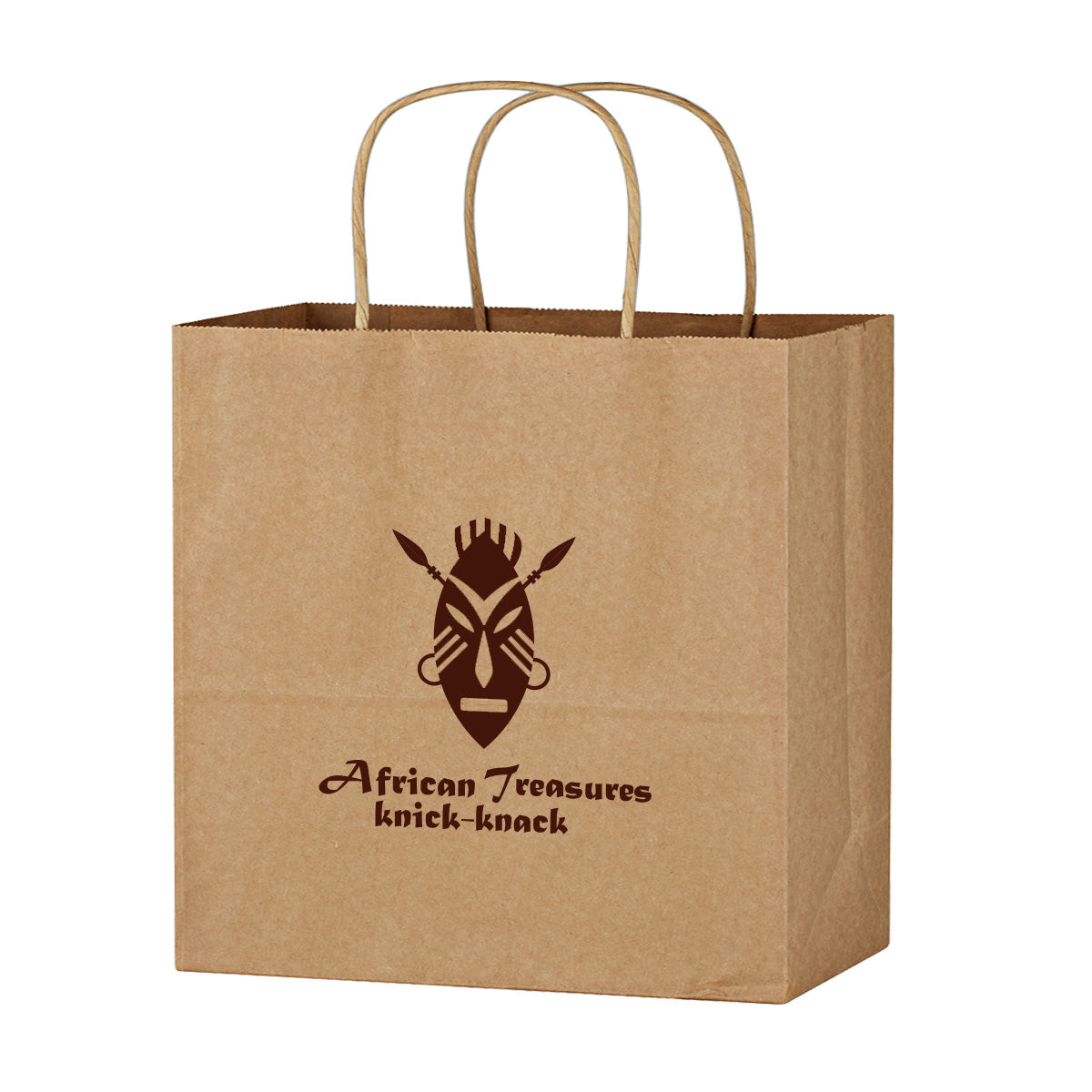 Brown Kraft Paper Shopping Bag, 13 x 13 Inches - Natural Brown - Flexography