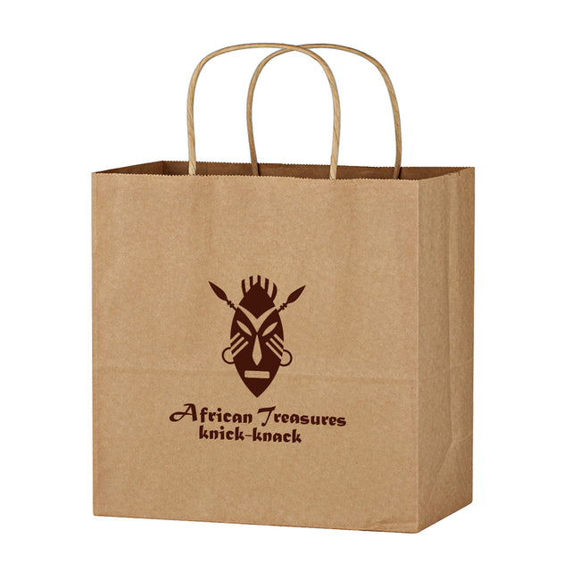 Brown Kraft Paper Shopping Bag, 13 x 13 Inches