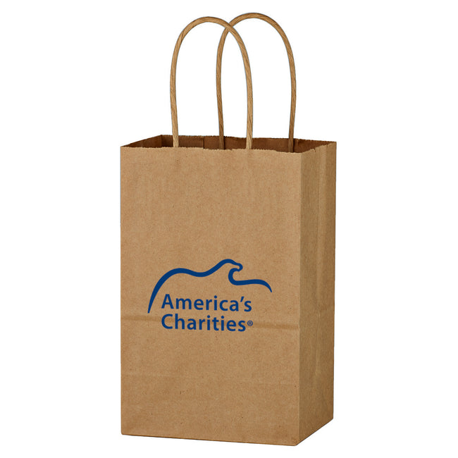 Brown Kraft Paper Shopping Bag, 5.25 x 8.25 Inches