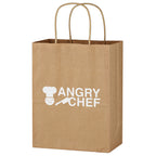 Brown Kraft Paper Shopping Bag, 8 x 10.25 Inches - Flexography