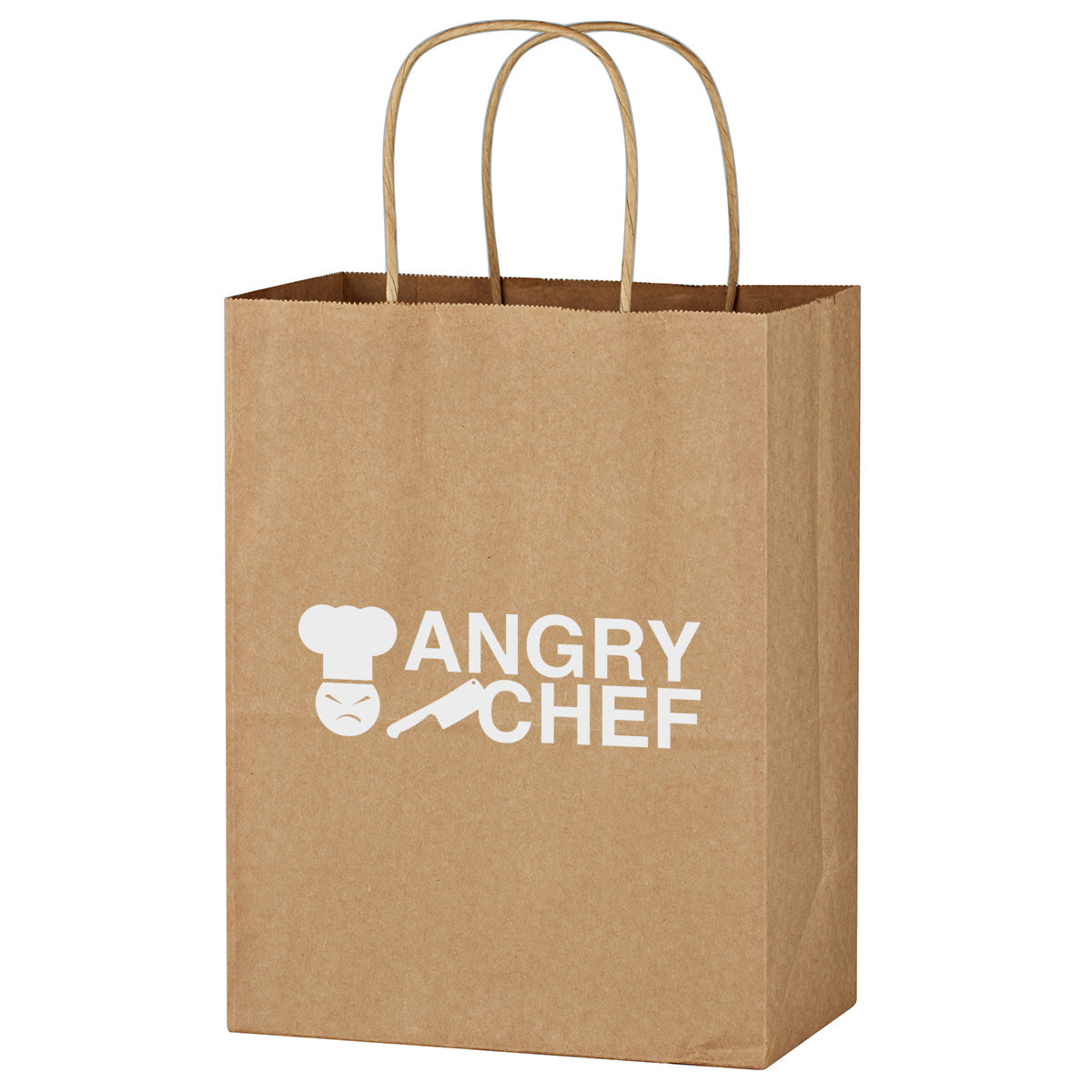 Brown Kraft Paper Shopping Bag, 8 x 10.25 Inches - Flexography