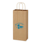 Brown Kraft Paper Wine Bag, 5.25 x 13 Inches - Natural Brown - Flexography