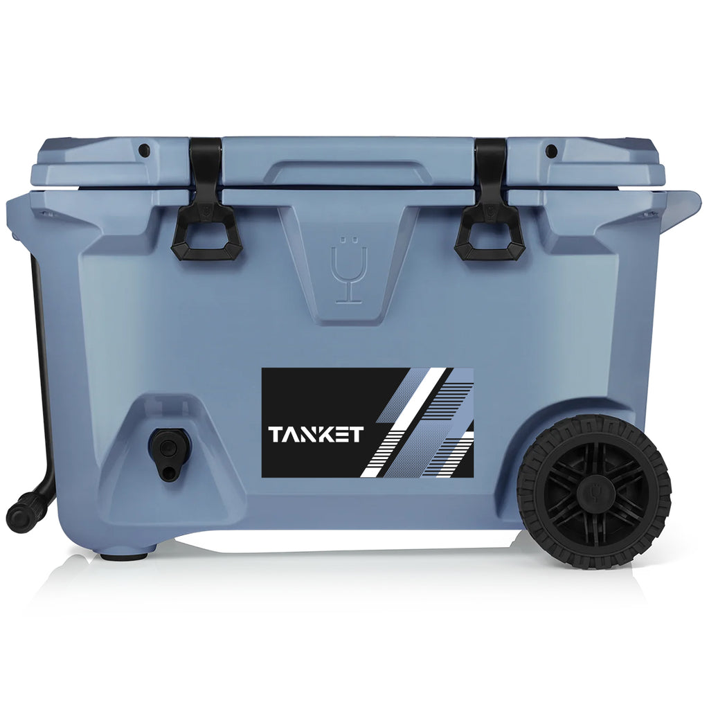 BruMate BruTank Rolling Cooler, 55 Quart - Denim - Full Color on a White Label
