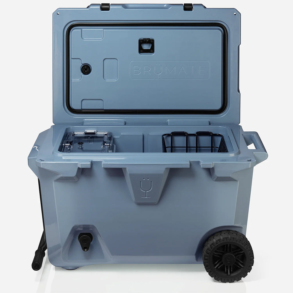 BruMate BruTank Rolling Cooler, 55 Quart - Denim - Open