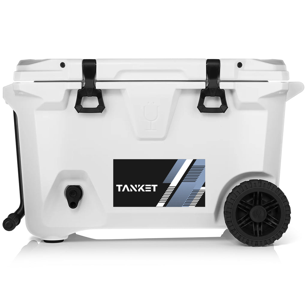 BruMate BruTank Rolling Cooler, 55 Quart - White - Full Color on a White Label