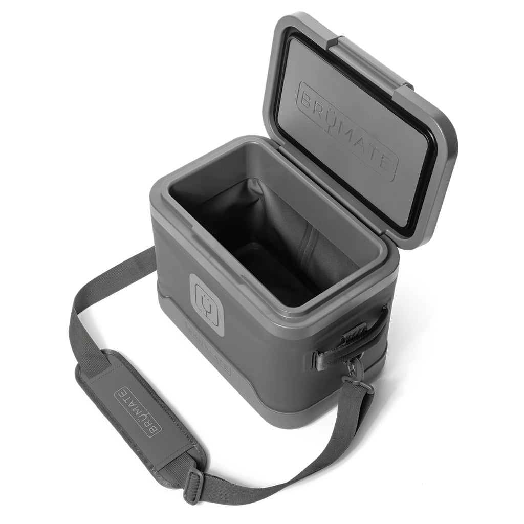 BruMate MagPack Shoulder Sling Cooler, 12 Cans - Graphite - Open